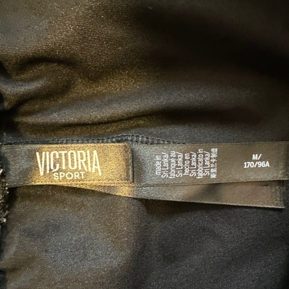 Victoria's Secret Victoria Sport Shiny Joggers Medium Black Hip Hop Pants 90s - Picture 2 of 8